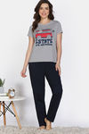Zivame Farm Lore Knit Cotton Pyajama Sets - Ghost Gray — thumbnail 2